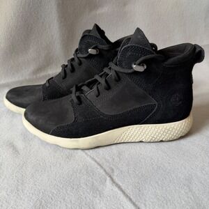 Timberland FlyRoam Wedge Black Suede Nubuck High Top Sneakers A1S28 Womens 8